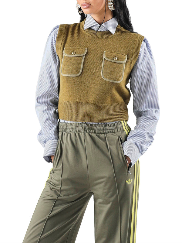 PINKO 2 USCITA Belato Gilet Pinko Blend Wool Con De Verde