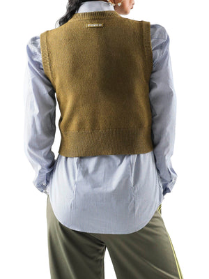 PINKO 2 USCITA Belato Gilet Pinko Blend Wool Con De Verde