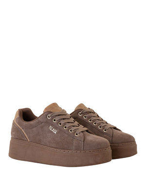 PRIMA CLASSE Sneakers in pelle scamosciata con logo 1? Classe Nocciola