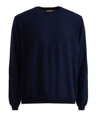 Alviero Martini Maglione Girocollo Con Toppe Prima Classe - Blu Scuro