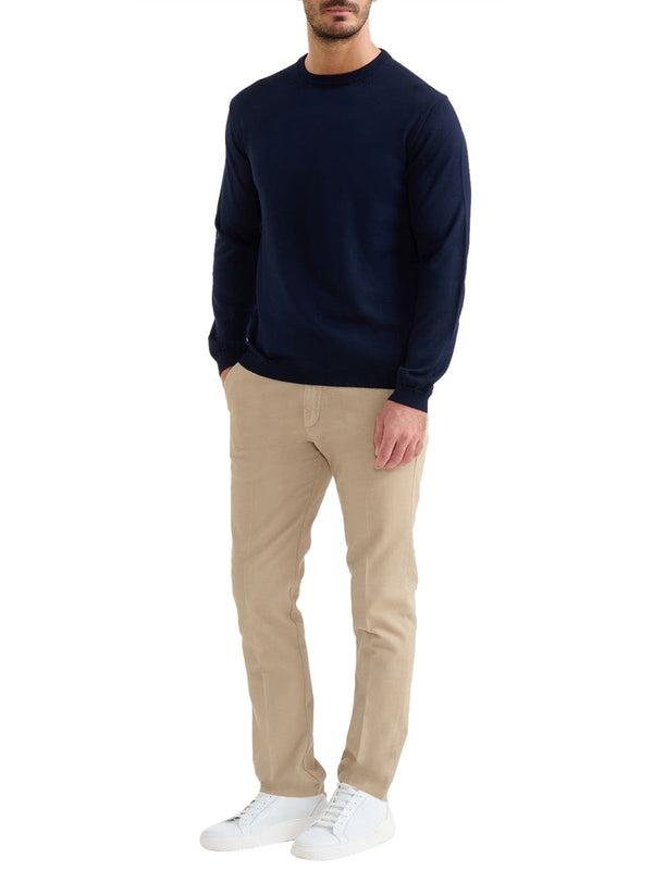 Alviero Martini Maglione Girocollo Con Toppe Prima Classe - Blu Scuro