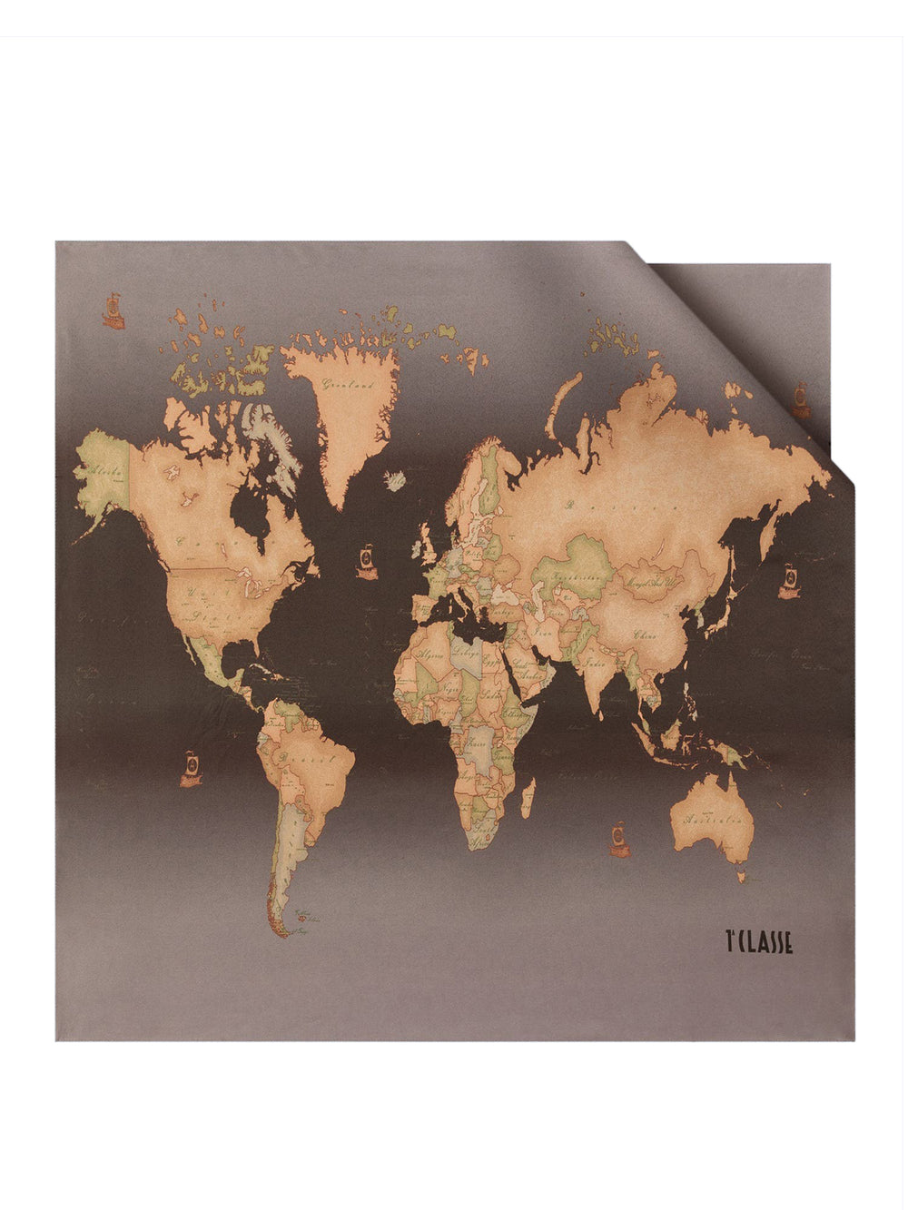 PRIMA CLASSE SETA Foulard Prima Classe Geo Sfumato 73x73 Taupe