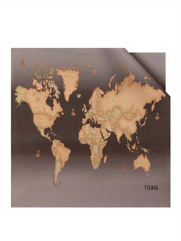 PRIMA CLASSE SETA Foulard Prima Classe Geo Sfumato 73x73 Taupe