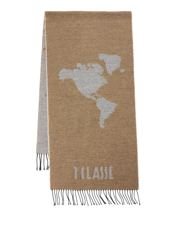 PRIMA CLASSE SETA Prima Classe Sciarpa Geo Pieno in misto lana e cotone 40x170 Rafia