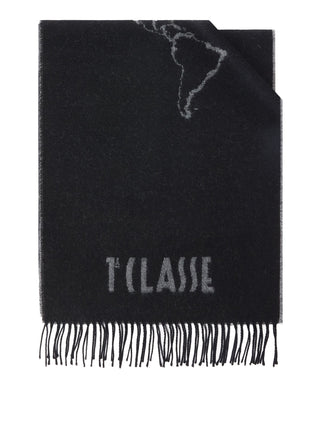 PRIMA CLASSE SETA Prima Classe Sciarpa Geo Filetto in misto lana e cotone 40x170 Caviale