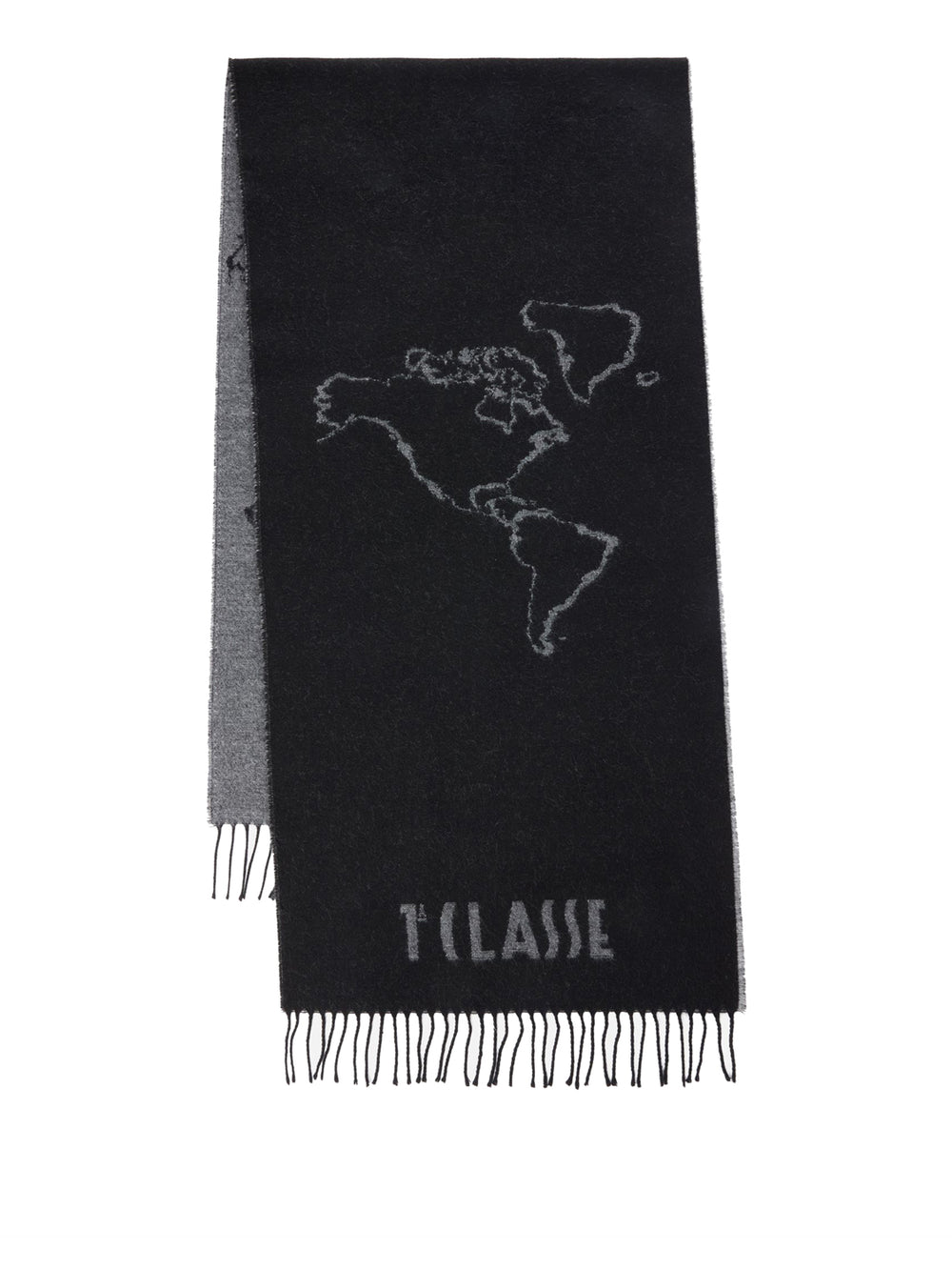 PRIMA CLASSE SETA Prima Classe Sciarpa Geo Filetto in misto lana e cotone 40x170 Caviale