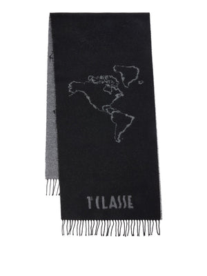PRIMA CLASSE SETA Prima Classe Sciarpa Geo Filetto in misto lana e cotone 40x170 Caviale