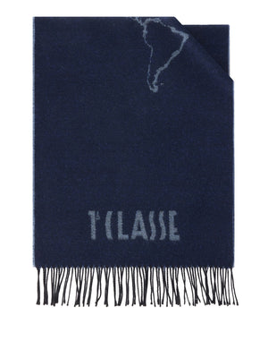 PRIMA CLASSE SETA Prima Classe Sciarpa Geo Filetto in misto lana e cotone 40x170 Avio
