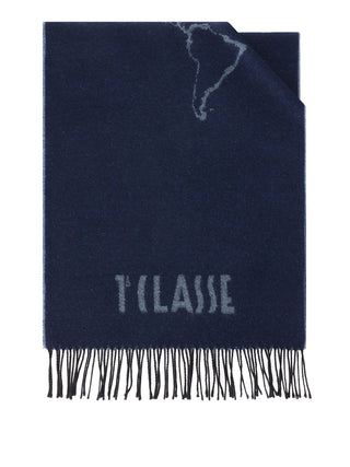 PRIMA CLASSE SETA Prima Classe Sciarpa Geo Filetto in misto lana e cotone 40x170 Avio