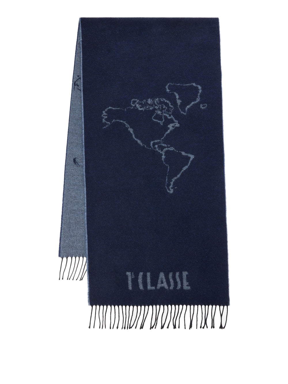 PRIMA CLASSE SETA Prima Classe Sciarpa Geo Filetto in misto lana e cotone 40x170 Avio