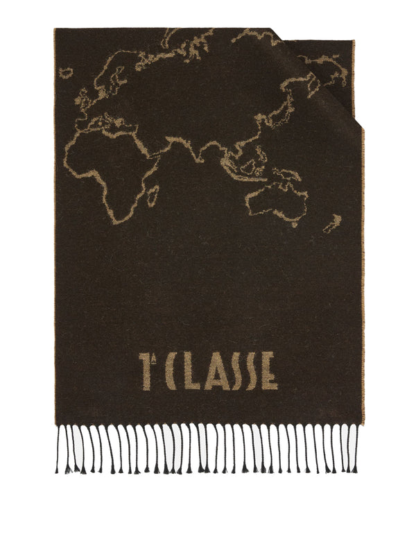 PRIMA CLASSE SETA Prima Classe Sciarpa Geo Filetto in misto lana e cotone 40x170 Testa di Moro