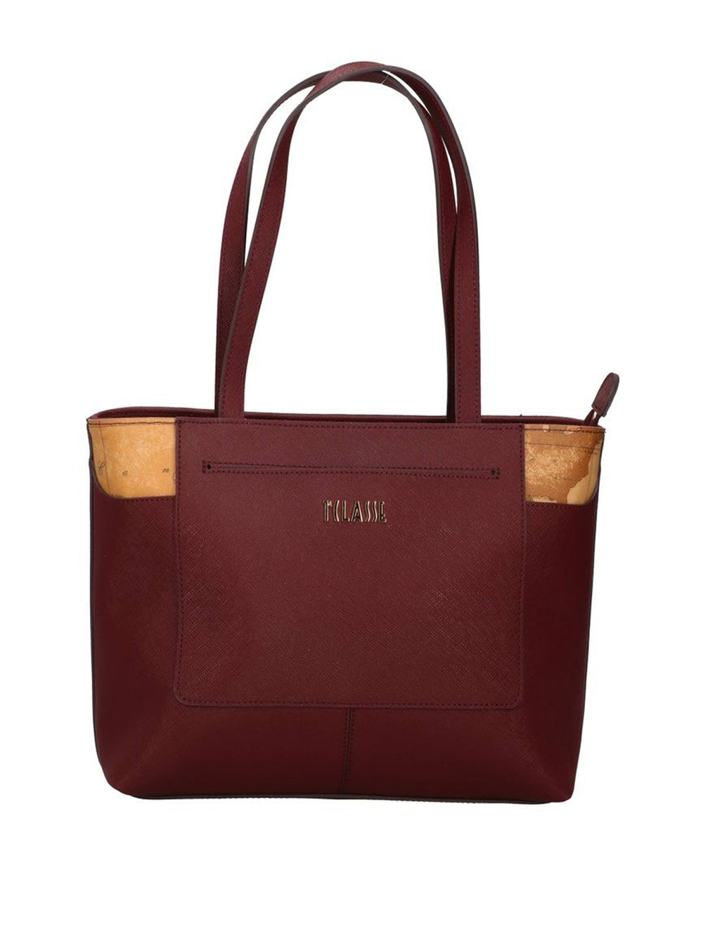 PRIMA CLASSE STAGIONE Borsa A Mano 1°Classe Logo Frontale Burgundy