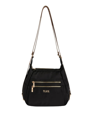 PRIMA CLASSE STAGIONE Prima Classe Borsa a tracolla a tripla portabilità in nylon riciclato Whisper - Nero