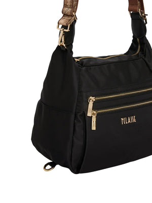 PRIMA CLASSE STAGIONE Prima Classe Borsa a tracolla a tripla portabilità in nylon riciclato Whisper - Nero