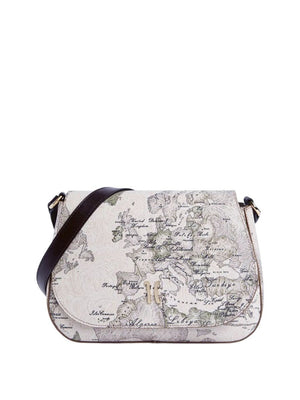 PRIMA CLASSE STAGIONE Prima Classe Borsa a tracolla con patta in tessuto goffrato Country Geo - Tortora
