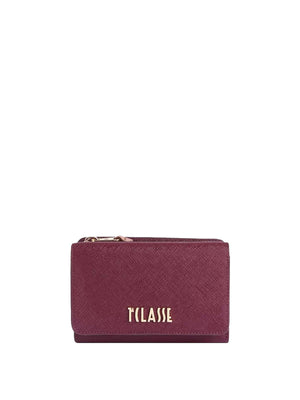PRIMA CLASSE STAGIONE Portafoglio Medio Logo Frontale Prima Classe Burgundy