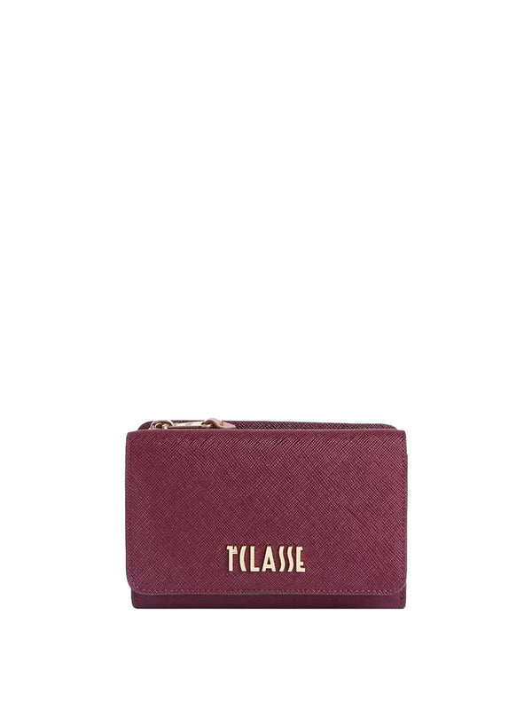 PRIMA CLASSE STAGIONE Portafoglio Medio Logo Frontale Prima Classe Burgundy