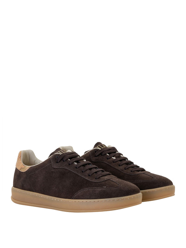 PRIMA CLASSE Sneakers 1° Classe in pelle scamosciata con linguetta logata Testa di Moro