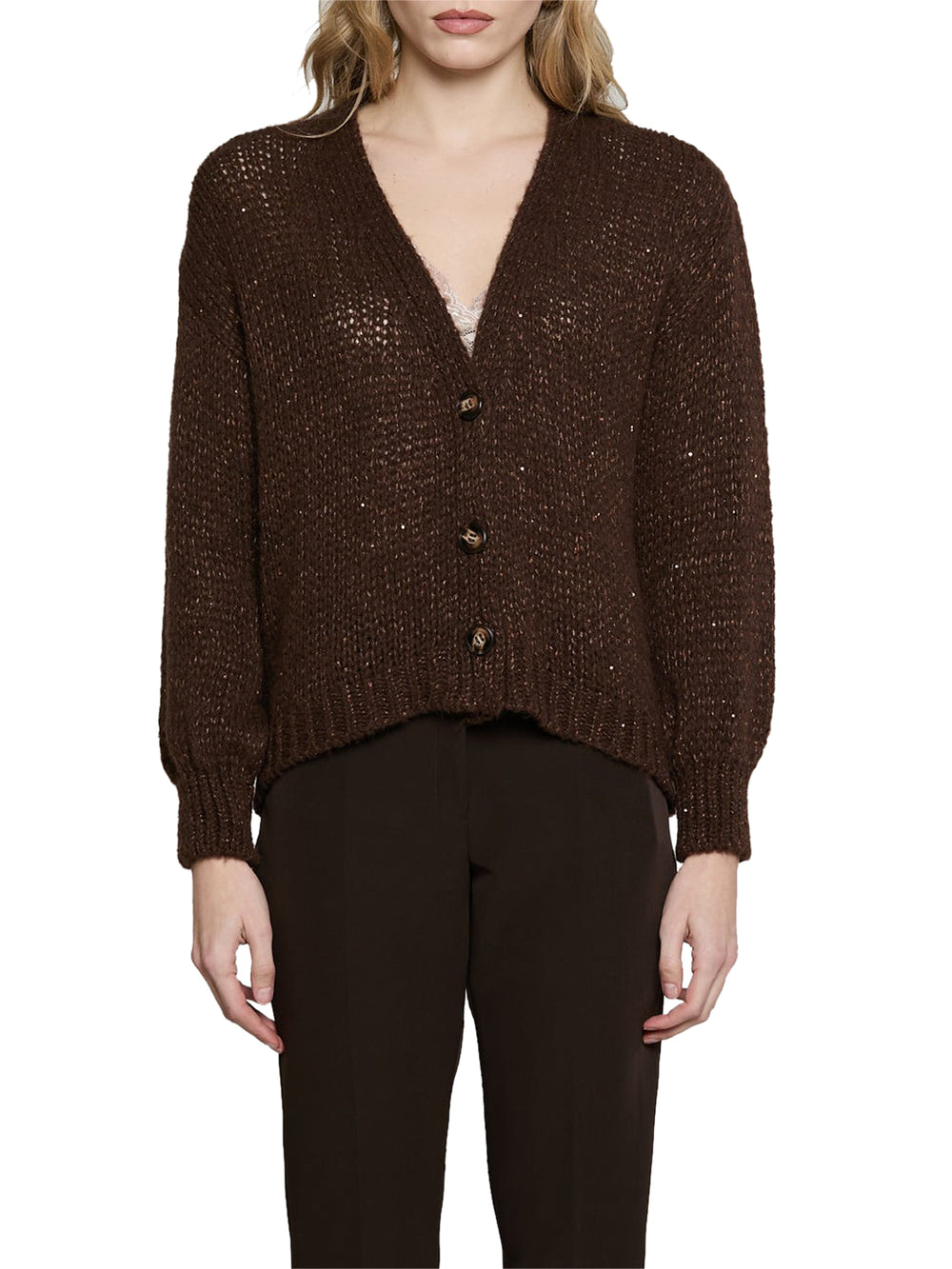 RELISH Cardigan Bruges Relish Bottoni Con Lurex Mustang