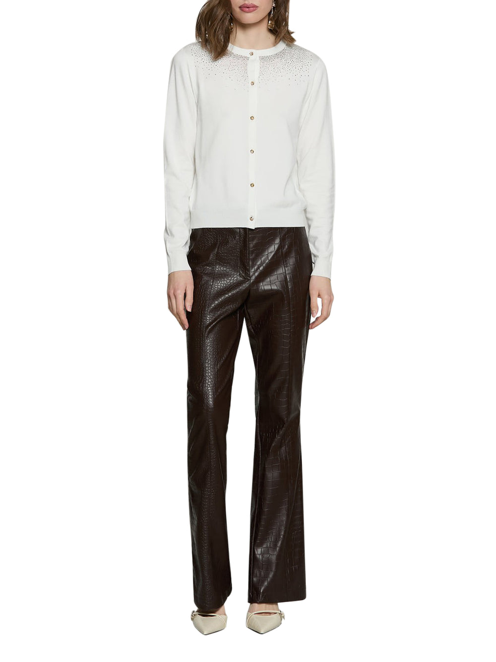 RELISH Pantalone Relish Drilly Vita Alta Zampa - Marrone