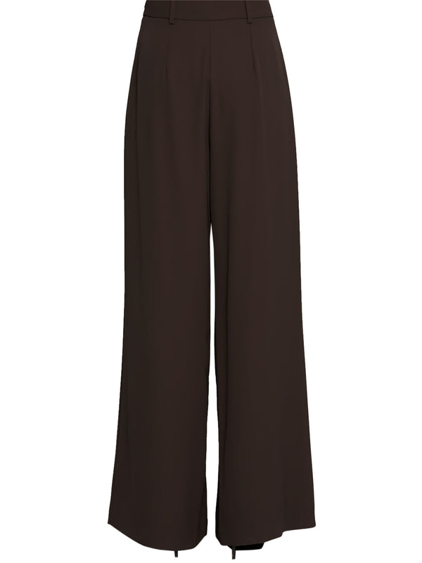 RELISH Pantalone Rojem Vita Alta Palazzo Marrone