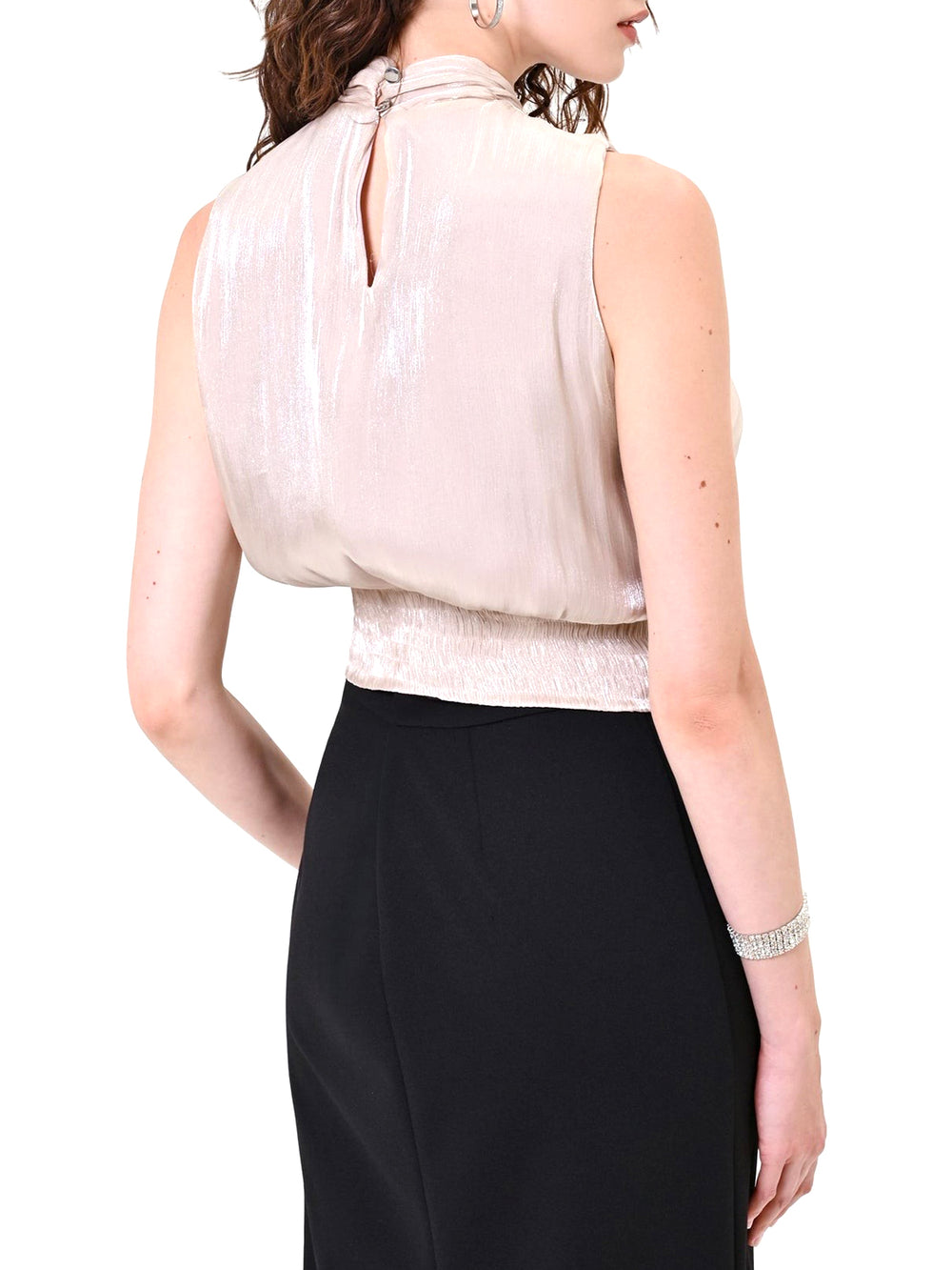 RINASCIMENTO Top Rinascimento Fiocco Laterale In Raso Tortora Beige