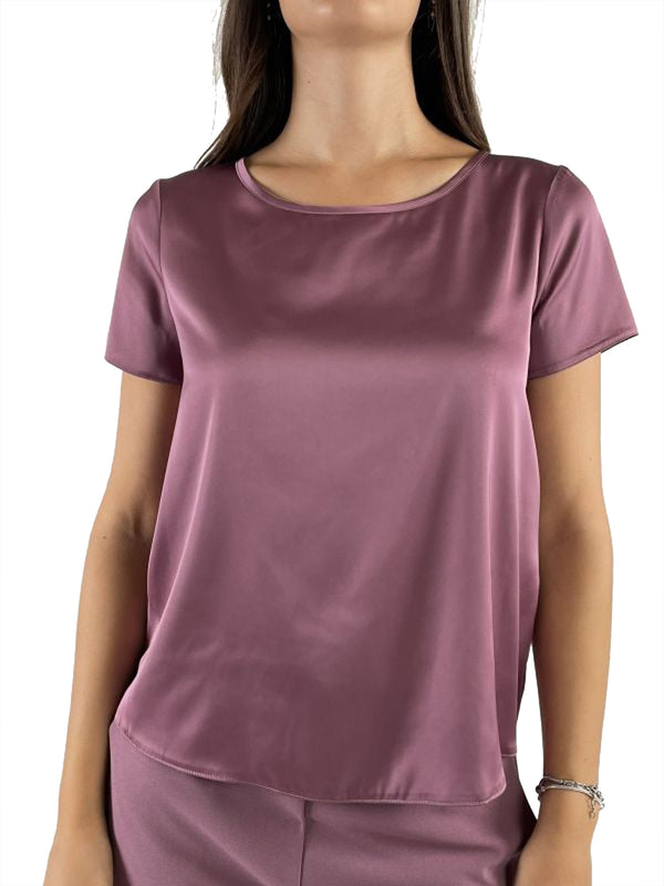 RINASCIMENTO Blusa Rinascimento In Tinta Unita Rosa Antico