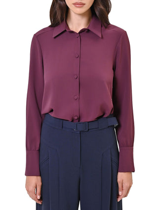 RINASCIMENTO Camicia Rinascimento In Raso Bordeaux Rosso