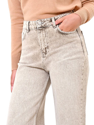 RINASCIMENTO Jeans Ampi A Vita Alta Rinascimento Tortora Beige
