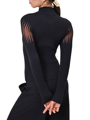 RINASCIMENTO Maglia Rinascimento Con Inserto Semitrasparente Nero