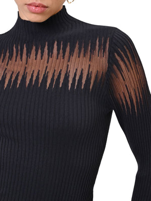 RINASCIMENTO Maglia Rinascimento Con Inserto Semitrasparente Nero