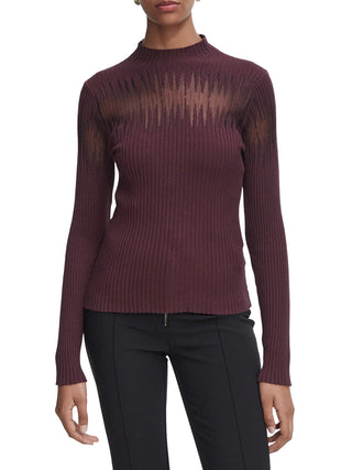 RINASCIMENTO Maglia Rinascimento Con Inserto Semitrasparente Bordeaux