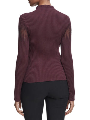 RINASCIMENTO Maglia Rinascimento Con Inserto Semitrasparente Bordeaux