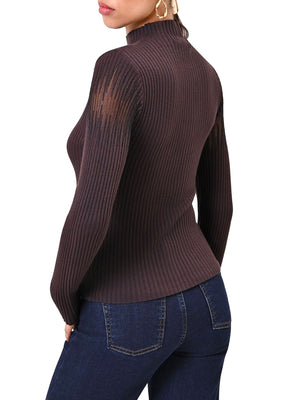 RINASCIMENTO Maglia Rinascimento Con Inserto Semitrasparente Moro Marrone