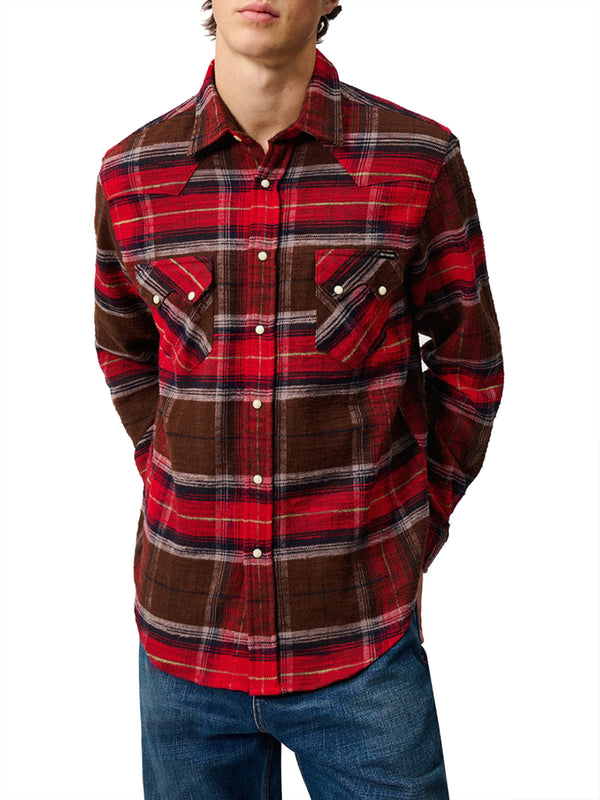 ROY ROGERS Camicia Western Roy Rogers Rosso Nero