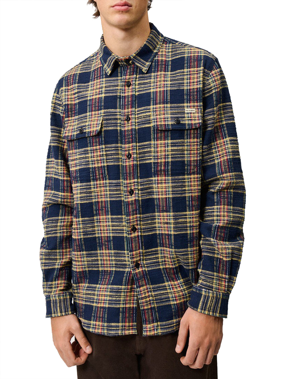 ROY ROGERS Camicia Roy Rogers Work In Flanella A Quadri Blu Giallo
