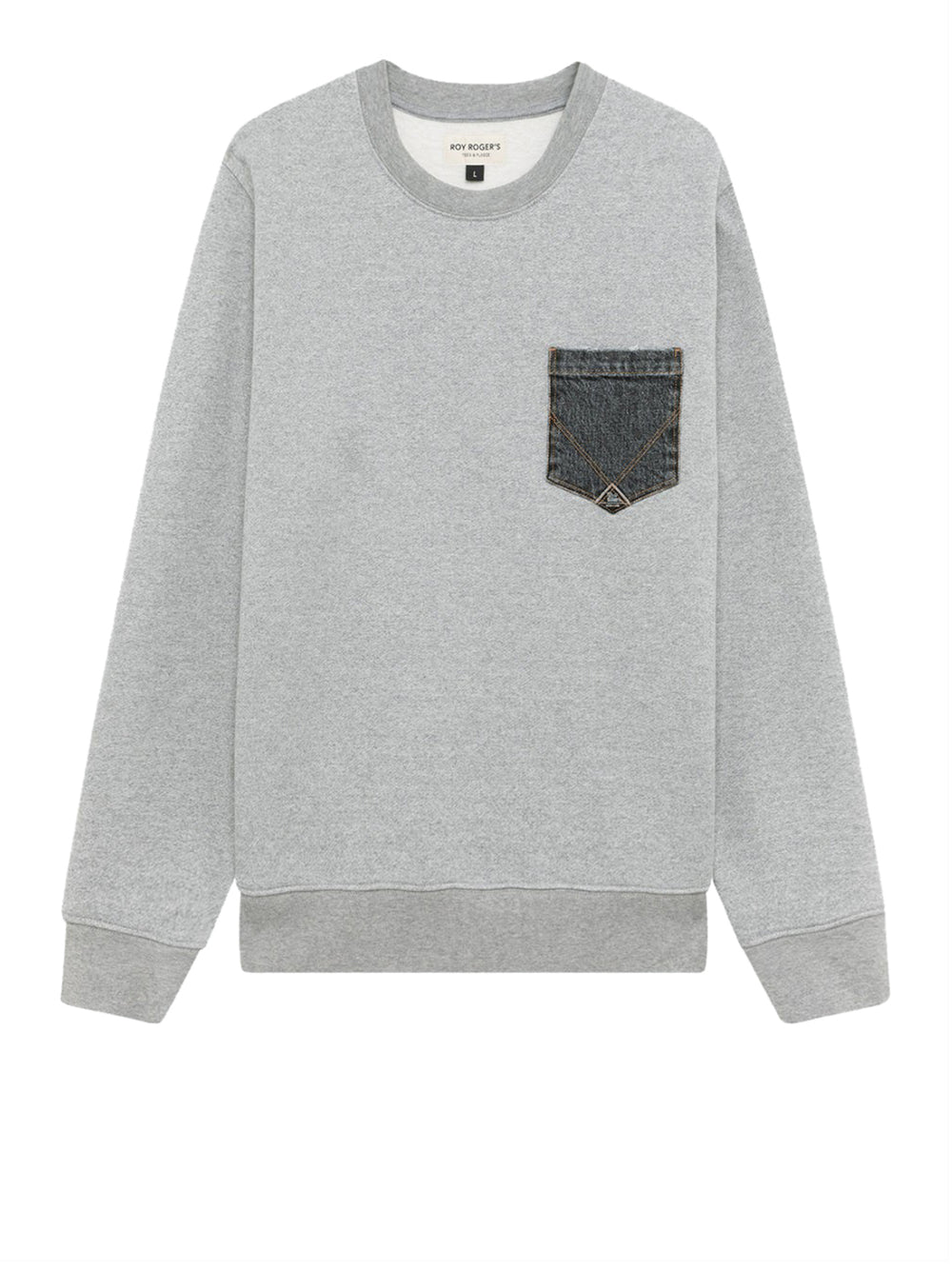 ROY ROGERS Felpa Roy Rogers Crew Pocket Grigio