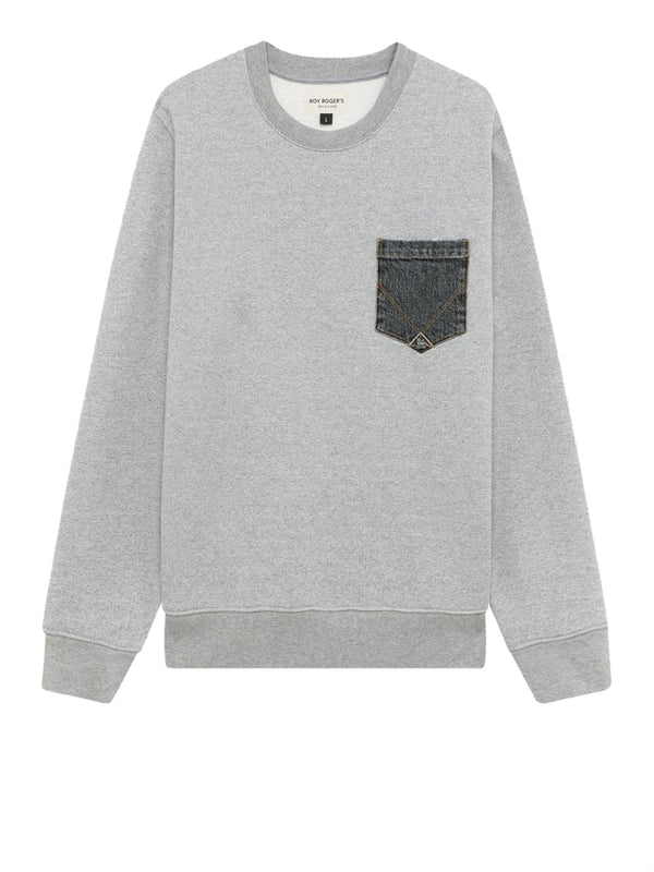 ROY ROGERS Felpa Roy Rogers Crew Pocket Grigio