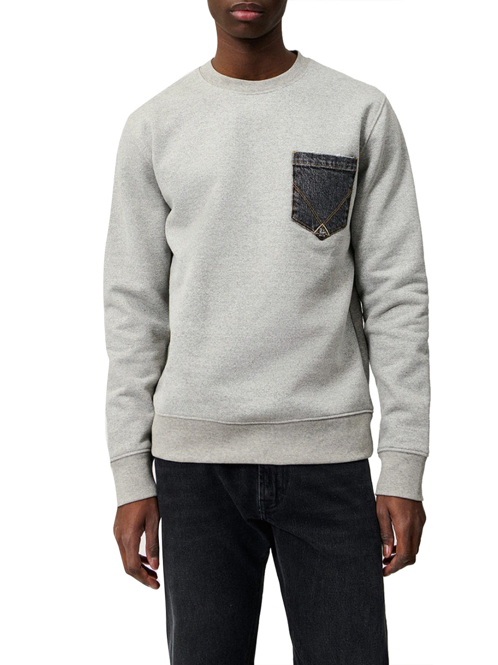 ROY ROGERS Felpa Roy Rogers Crew Pocket Grigio