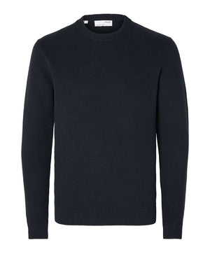 SELECTED Maglione Selected Slmdane Ls Knit Structure Crew Neck Noos Blu