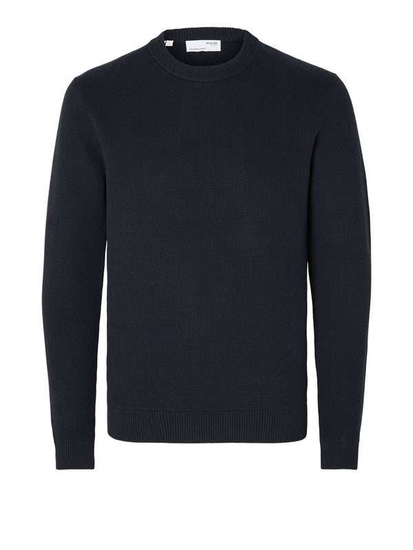 SELECTED Maglione Selected Slmdane Ls Knit Structure Crew Neck Noos Blu