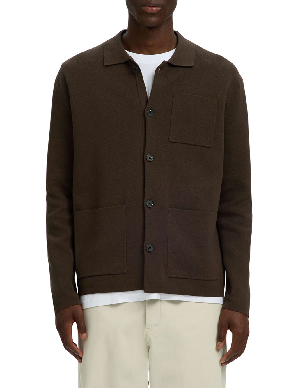 SELECTED Cardigan Selected Slmmike Light Polo - Marrone