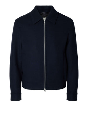 SELECTED Giubbotto Selected Miscela Di Lana Navy
