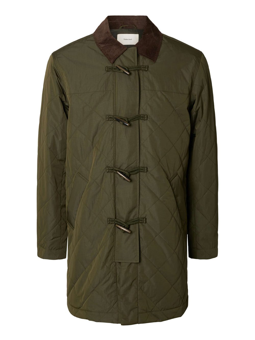 SELECTED Cappotto Selected Slmnigel Quilted Duffel Coat - Verde