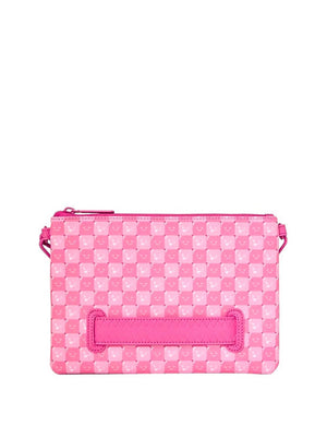 Sprayground Back To School Borsa Pochette Pink New Check faces Crossover Clutch - Rosa