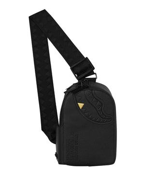 Sprayground Back To School Marsupio Sprayground Blacked Out Embossed Gold Tooth Nero