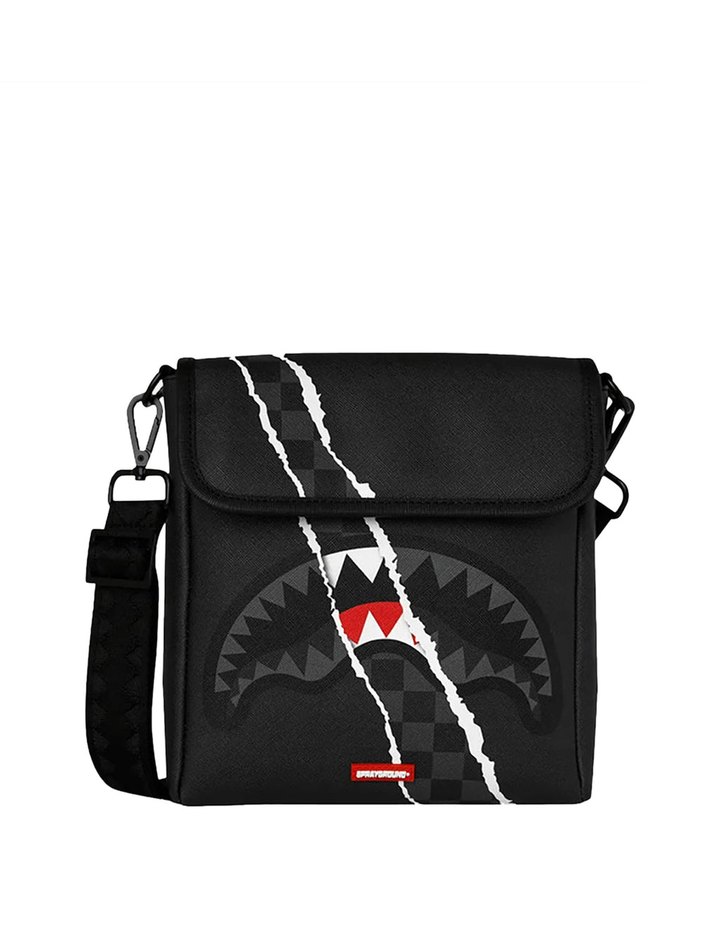 Sprayground Back To School Borsa A Tracolla Sprayground Center Rip Revealing Check Messenger Sling - Grigio