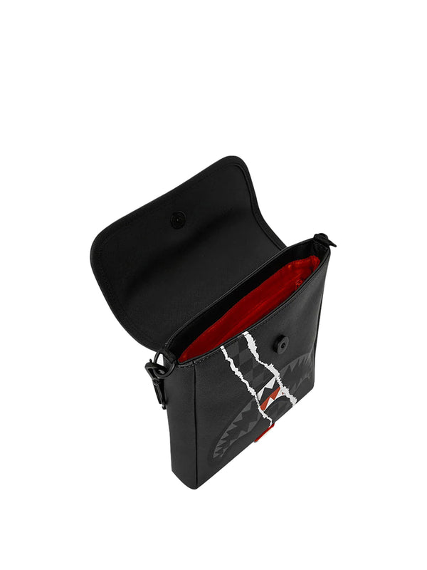 Sprayground Back To School Borsa A Tracolla Sprayground Center Rip Revealing Check Messenger Sling - Grigio