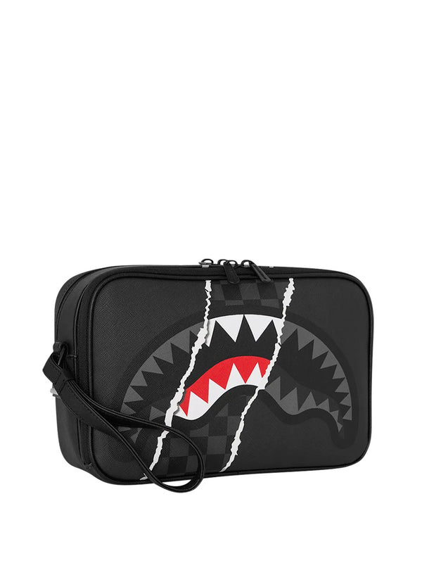 Sprayground Back To School Pochette Sprayground Center Rip Revealing Check Toiletry Brick - Grigio/Nero