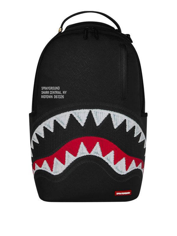Sprayground Back To School Zaino Sprayground Shark Central Embroidered Shark - Nero
